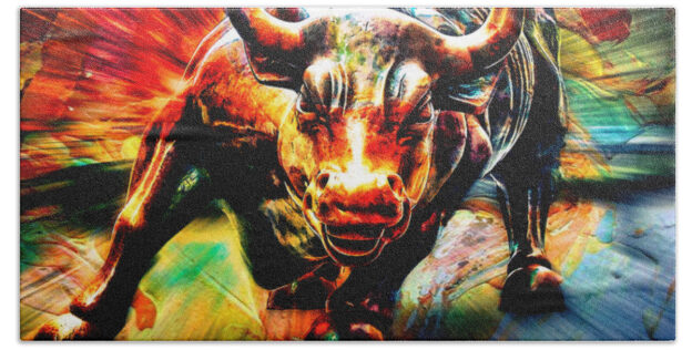 Wall Street Bull Bath Towels